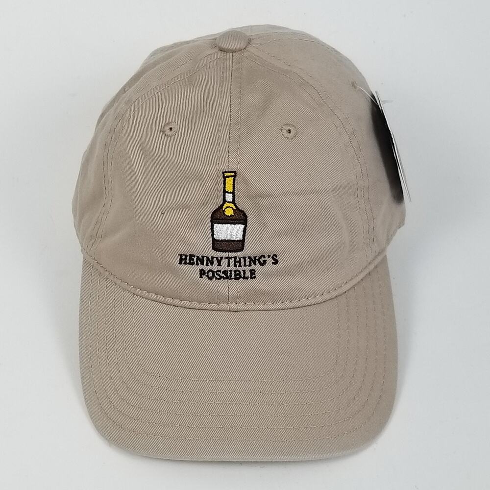Hennything's Possible Hat Cap Strap Back Khaki‎ Embroidered Bottle Graphic Mens